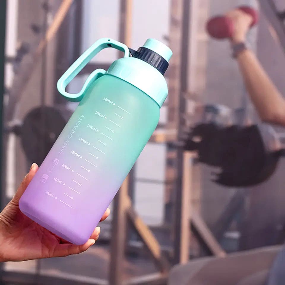 1.8L Rainbow Water Bottle, Motivational Water Bottle, Portable Large Capacity Water Dispenser Bottle, Sports Gradient Water Cup, Leakproof Reusable Water Bottle for Sports Fitness 1.8L Rainbow Water Bottle, Motivational Water Bottle, Portable Large Capacity Water Dispenser Bottle, Sports Gradient Water Cup, Leakproof Reusable Water Bottle for Sports Fitness